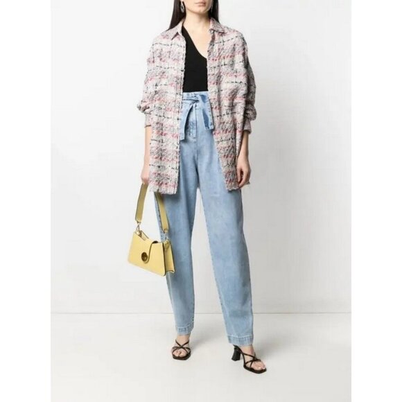 💕IRO PARIS💕 Mekkie Tweed Jacket ~ Multicolor Pink Plaid Check 38 - Picture 5 of 16